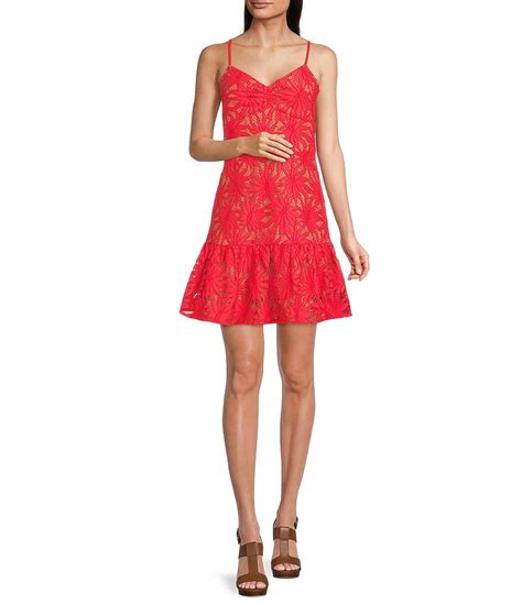 michael kors flounce women dress|Palm Lace Flounce Hem Dress .